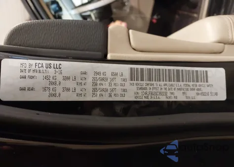 2016 Jeep Grand Cherokee Limited z USA, uszkodzony, nr VIN 1C4RJFBG2GC392232